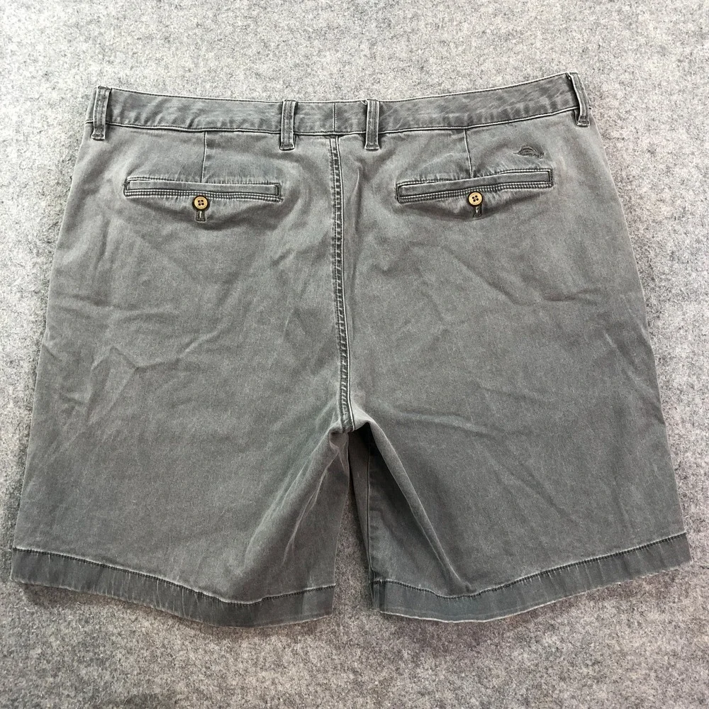 Tommy Bahama Mens Chino Shorts 38 Gray Tropical Waistband Casual Beach